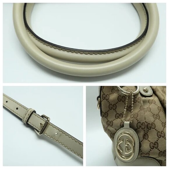 GUCCI Sukey Brown Cloth Satchel 389-030725 - Picture 8 of 12